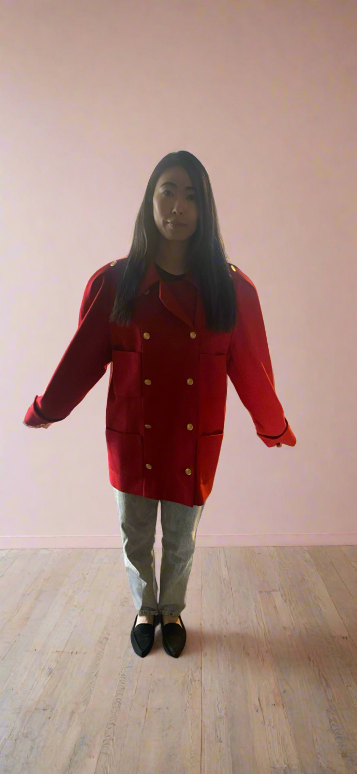 Chanel Vintage 90s Military Inspired Double Breasted Cashmere Jacket