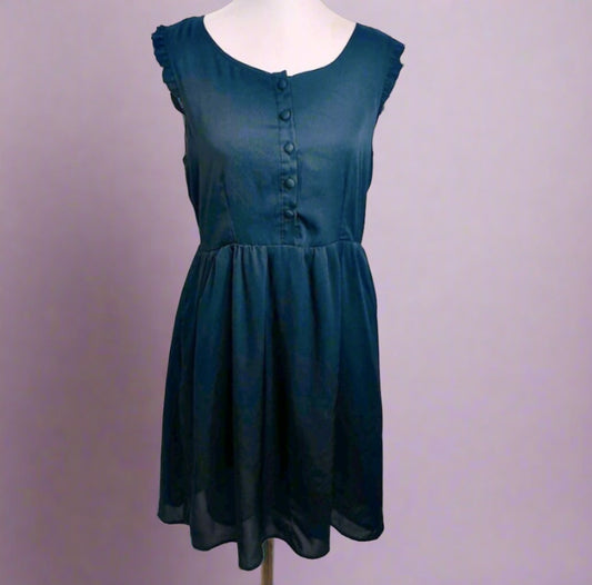 Tulle Black Sleeveless Vintage Dress