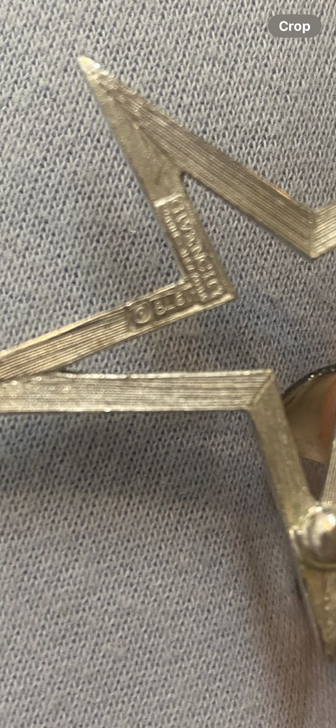 Givenchy Paris New York Silver and Rhinestone Brooch