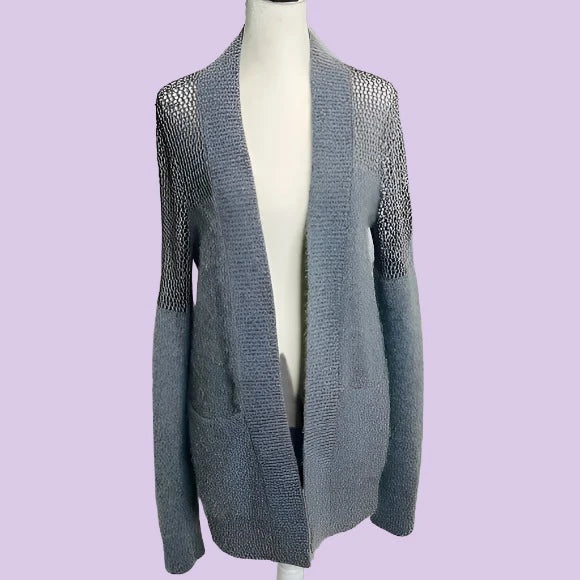 All Saints Grey Angora Mesh Minako Cardigan